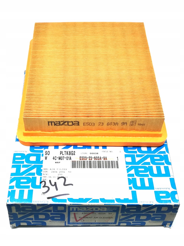 фото №1, Фильтр воздуха mazda 323 929 e5d323603a9a oe!