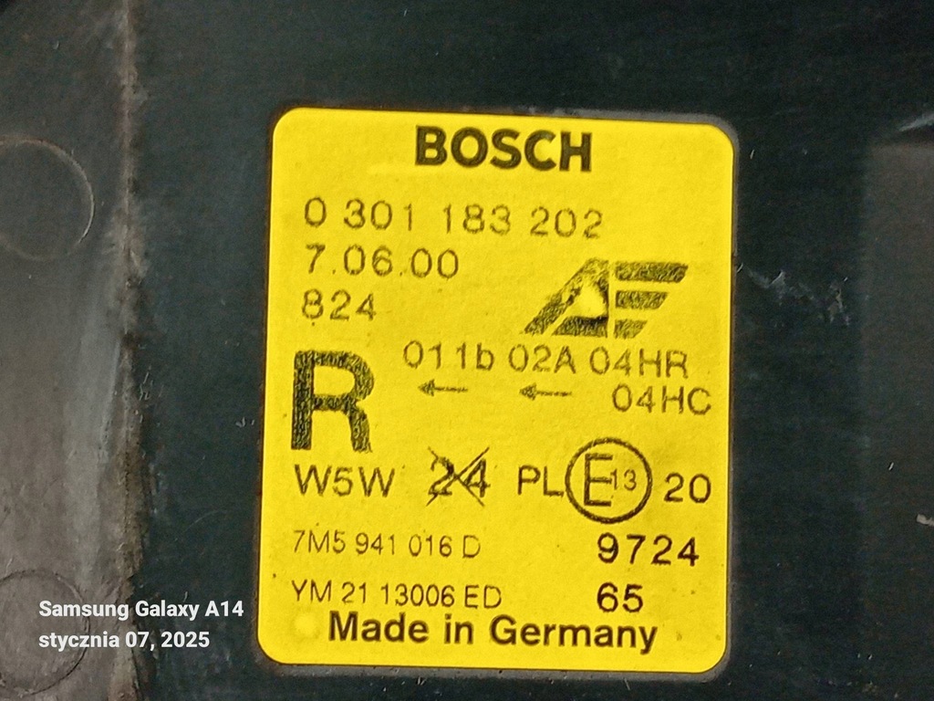 фото №3, Лампа правая перед 7m5941016d ford galaxy i