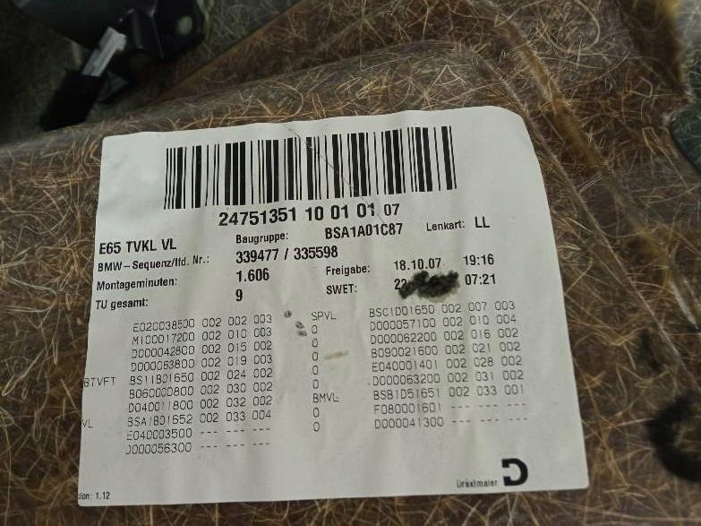 фото №6, Оббивка обшивка лівий перед шкіряний bmw seria 7 iv 2001-08 e65/66/67/68