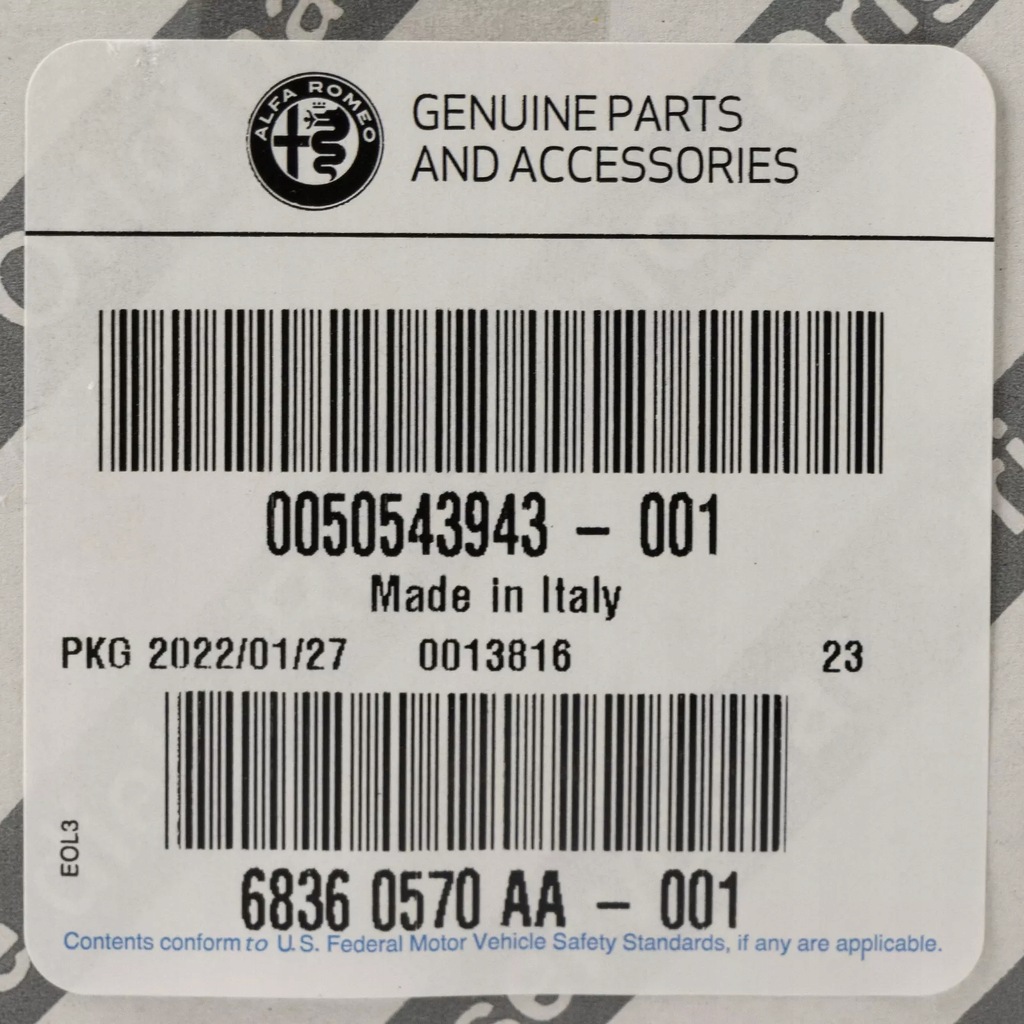 фото №7, Alfa romeo оригинальный номер 50543943