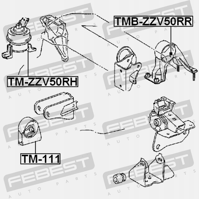 фото №4, Втулка подушки безпеки двигуна задня febest tmb-zzv50rr