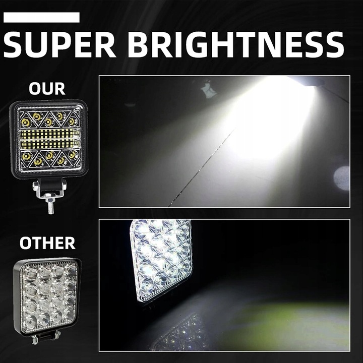 фото №4, Панель led лампа робоча протитуманна фара 420w 12-24v cre 2x