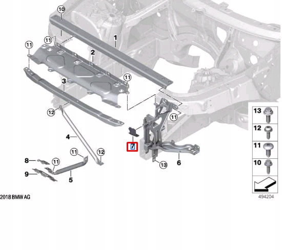 Купить Bmw x5 g05 передний левая кронштейн радиатора, панель боковой 51647421727