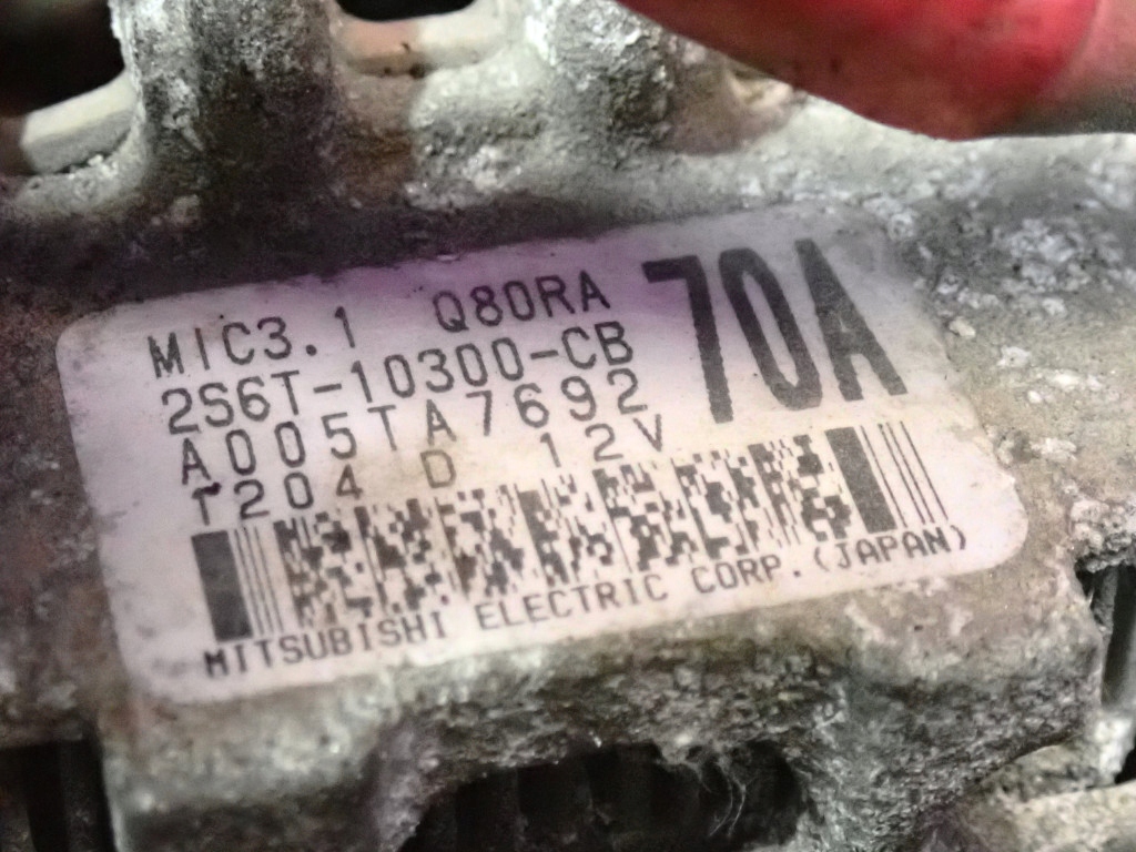 Ford fiesta vi mk6 01-07 1.25 генератор a005ta7692 2s6t10300cb 70a Киев