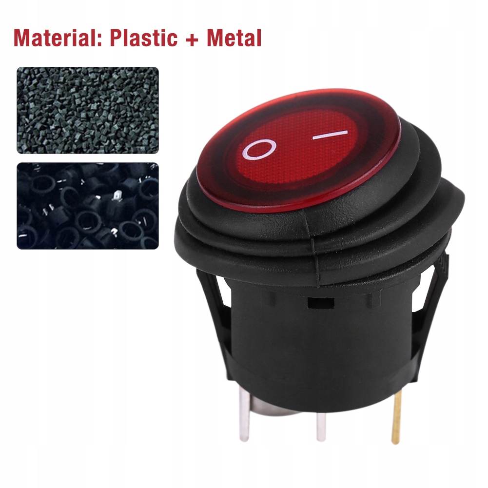 Перемикач вимикач герметичний червоний 12v Оригінал