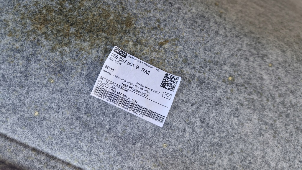 фото №7, Потолок skoda kodiaq 565867501b оригинал ideał бежевый