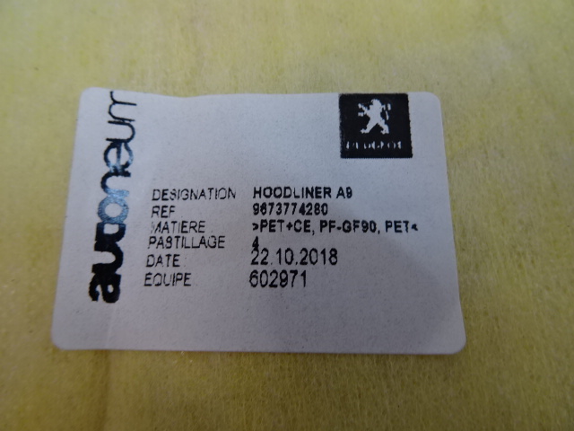 фото №14, Оригинальный номер шумоизоляция подкрылок капот peugeot 208 9673774280