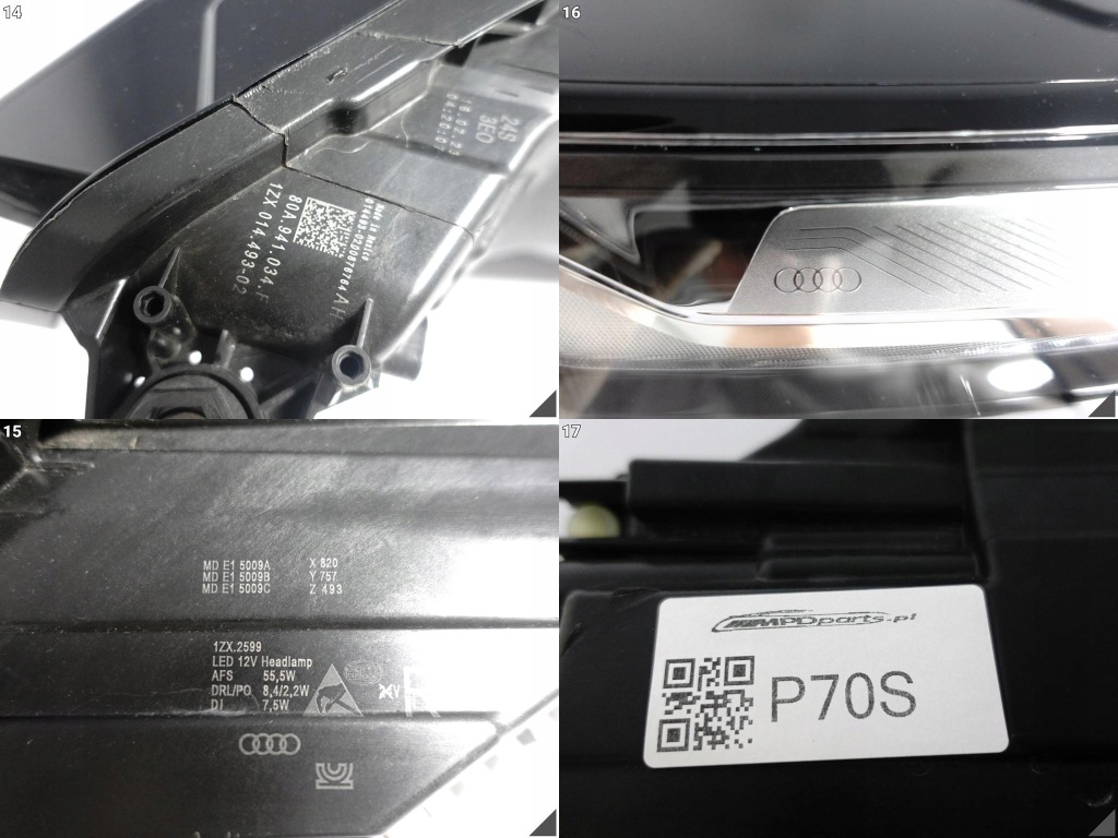 Audi q5 sq5 80a 2 рестайлінг  21- фара full led правий перед європа +модуль вухо. Оригінал