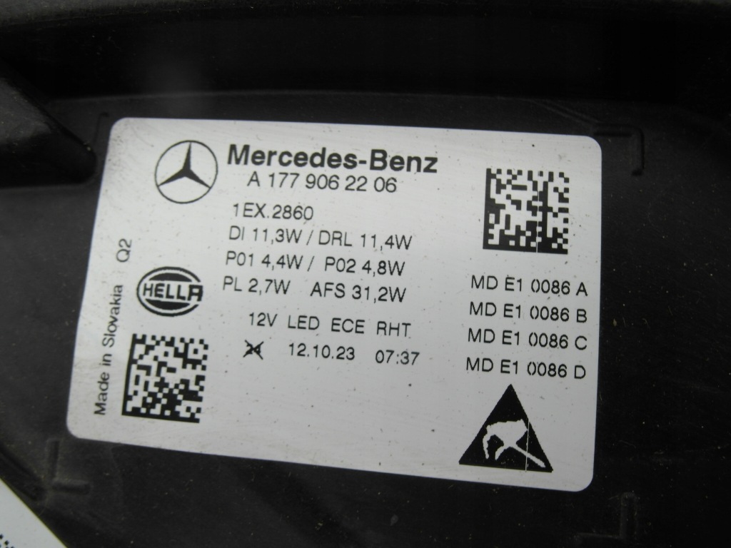 Mercedes a177 w177 рестайлинг  cała full led лампа передняя правая a1779062206 nr72 Цена