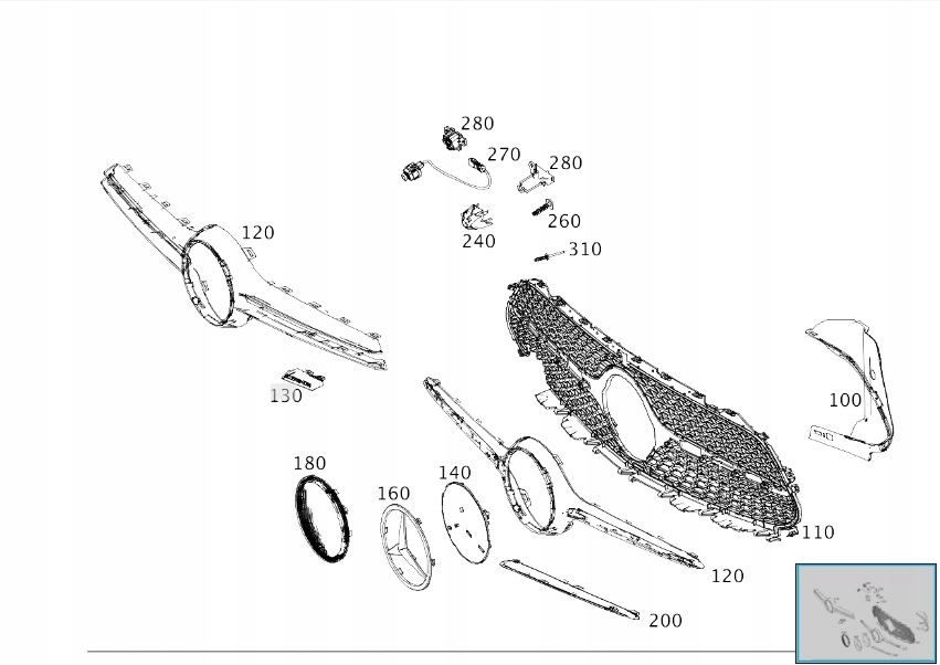 фото №1, Решётка радиатора mercedes cls c257