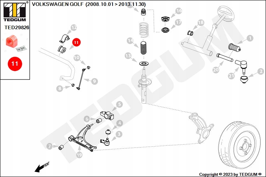 фото №14, Tedgum поліуретан - втулка стабілізатора передній