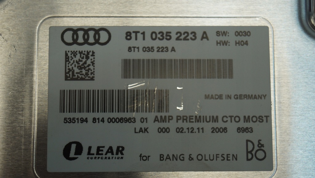 фото №9, Підсилювач аудіо audi a4 b8 a5 8t1035223a b&o