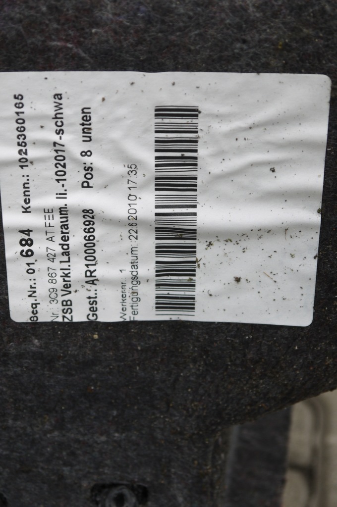 фото №9, Vw passat b6 kombi обшивка обивка багажника левый