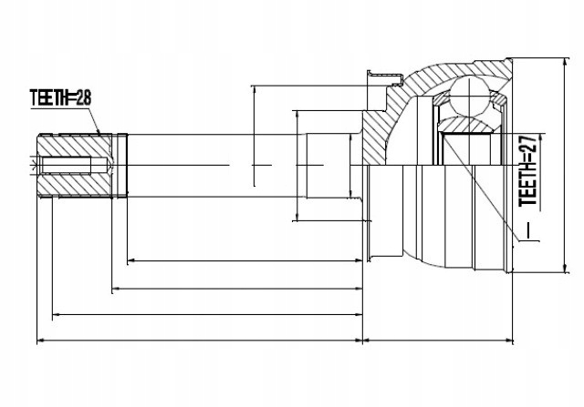 фото №1, Шарнир наружный. nissan terrano wd21/r50 95-03, pick-up d21 93-, d22 98-