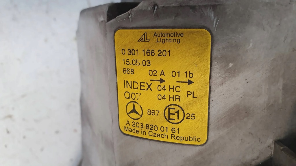 фото №7, Лампа перед ліва a2038200161 mercedes c-klasa w203 00-