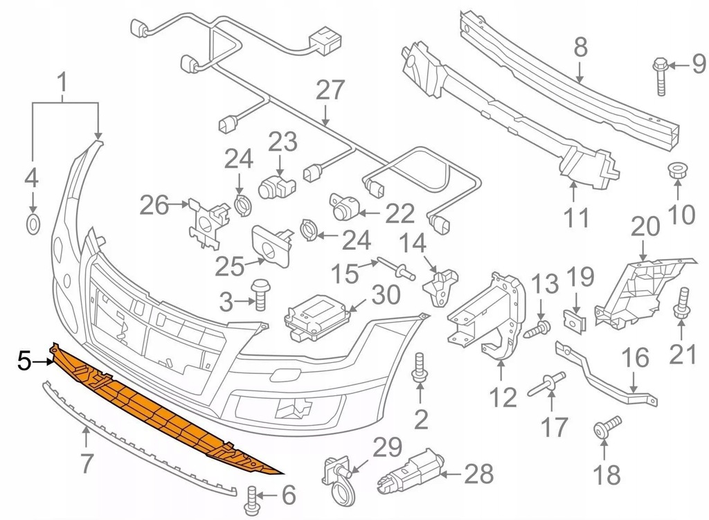 фото №11, Audi a7 4g передняя часть бампер дефлектор 4g8807611a oem