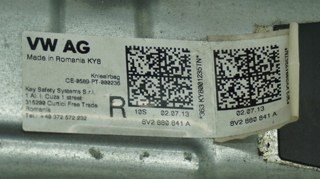 фото №12, Audi a3 8v подушка повітряна колінна подушка безпеки uk!