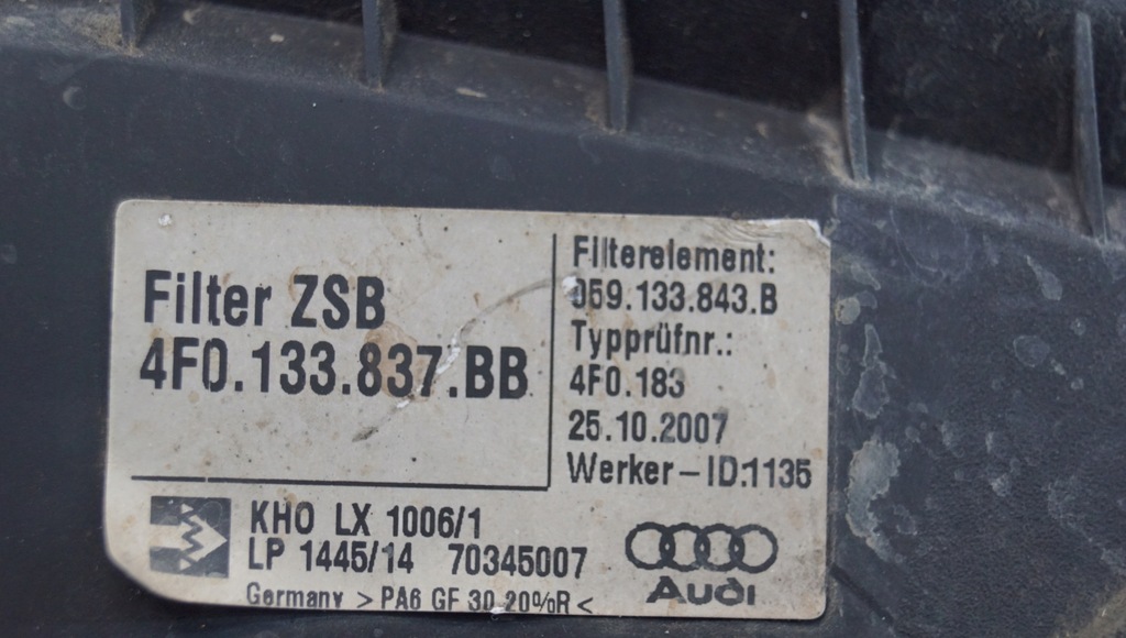 фото №7, Корпус фильтра воздуха audi a6 c6 4f0133837bb