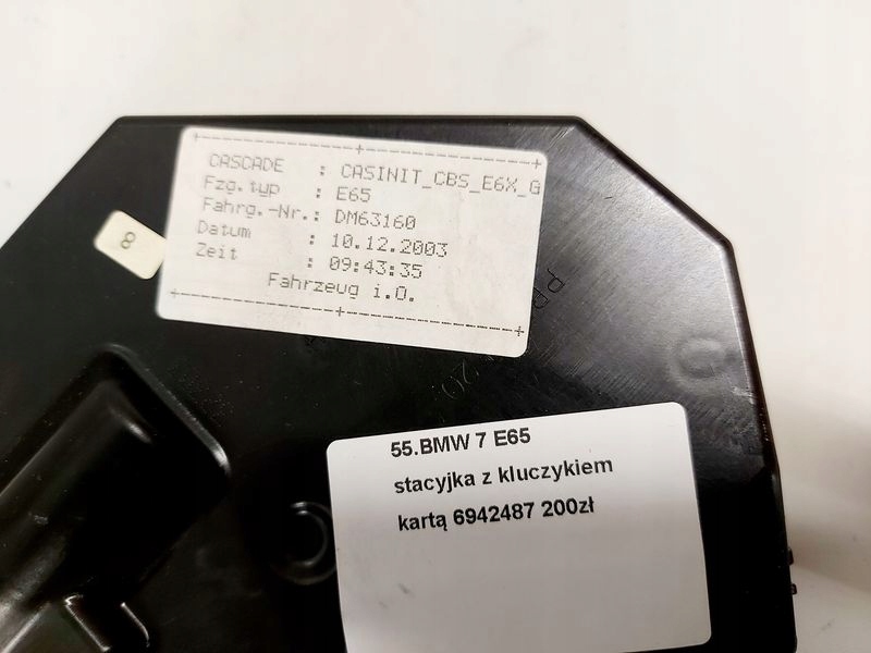 фото №6, Bmw 7 e65 замок зажигания ключ карта модуль зажигания 6942487