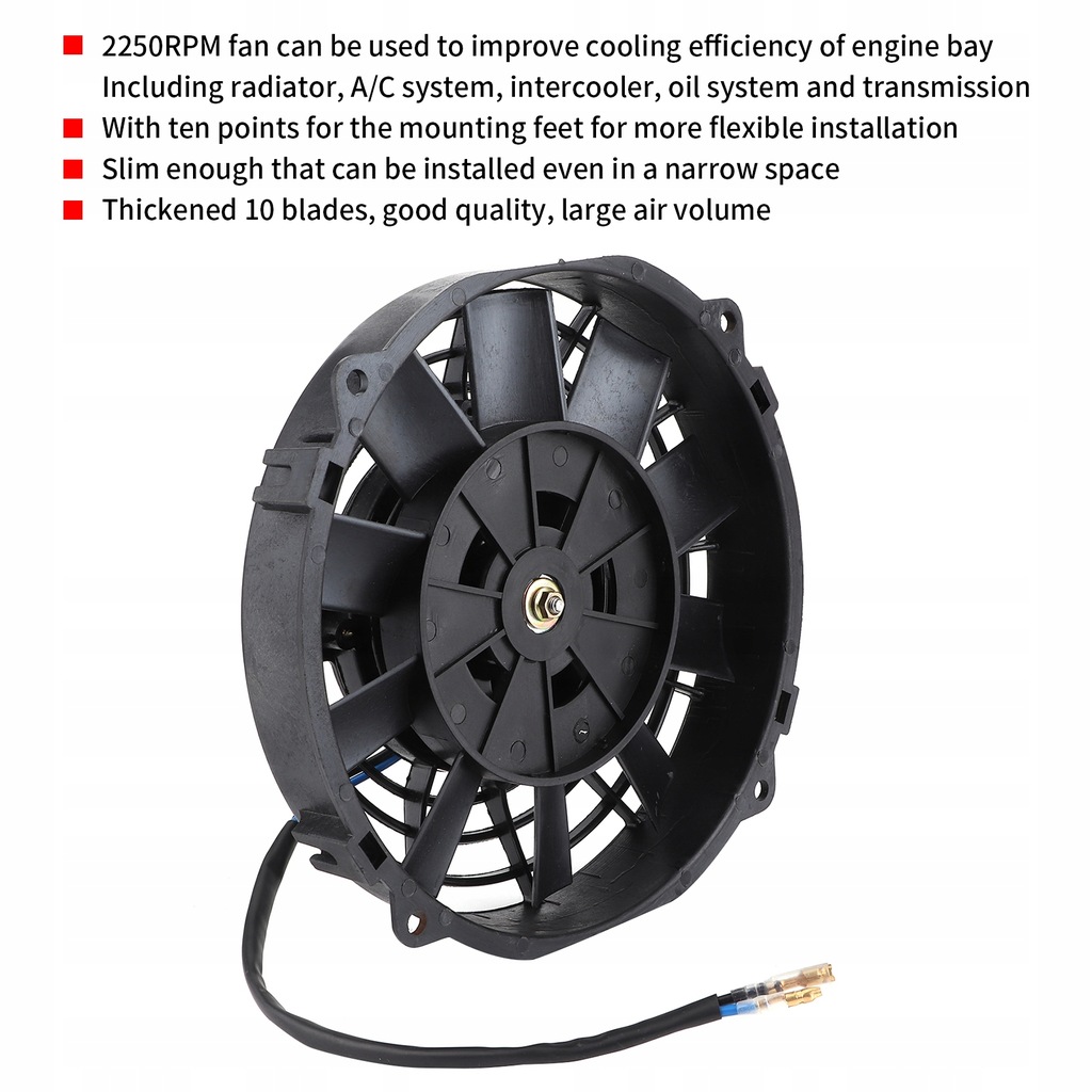 фото №8, Универсальный вентилятор радиатора 12v 80w чёрный