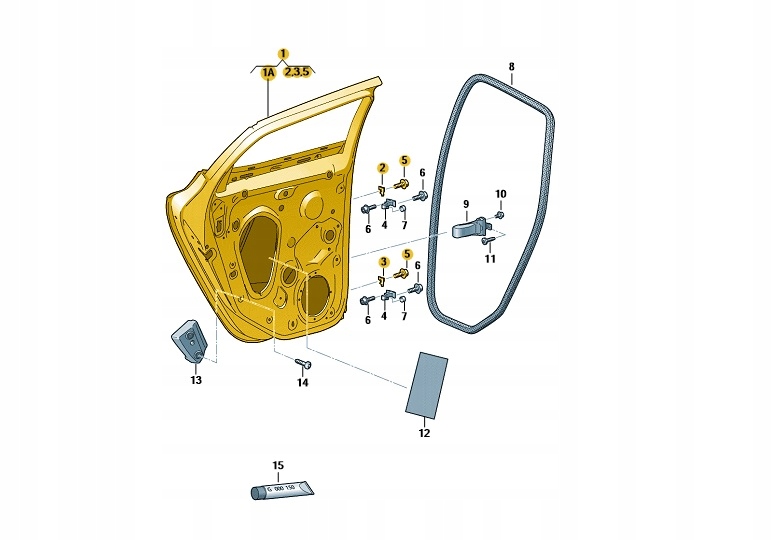 фото №1, Двері зовнішнє правий задній seat arona oe: 6f9833052e