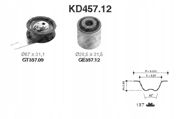 фото №2, Snr грм kpl. ремінь + ролик audi 80