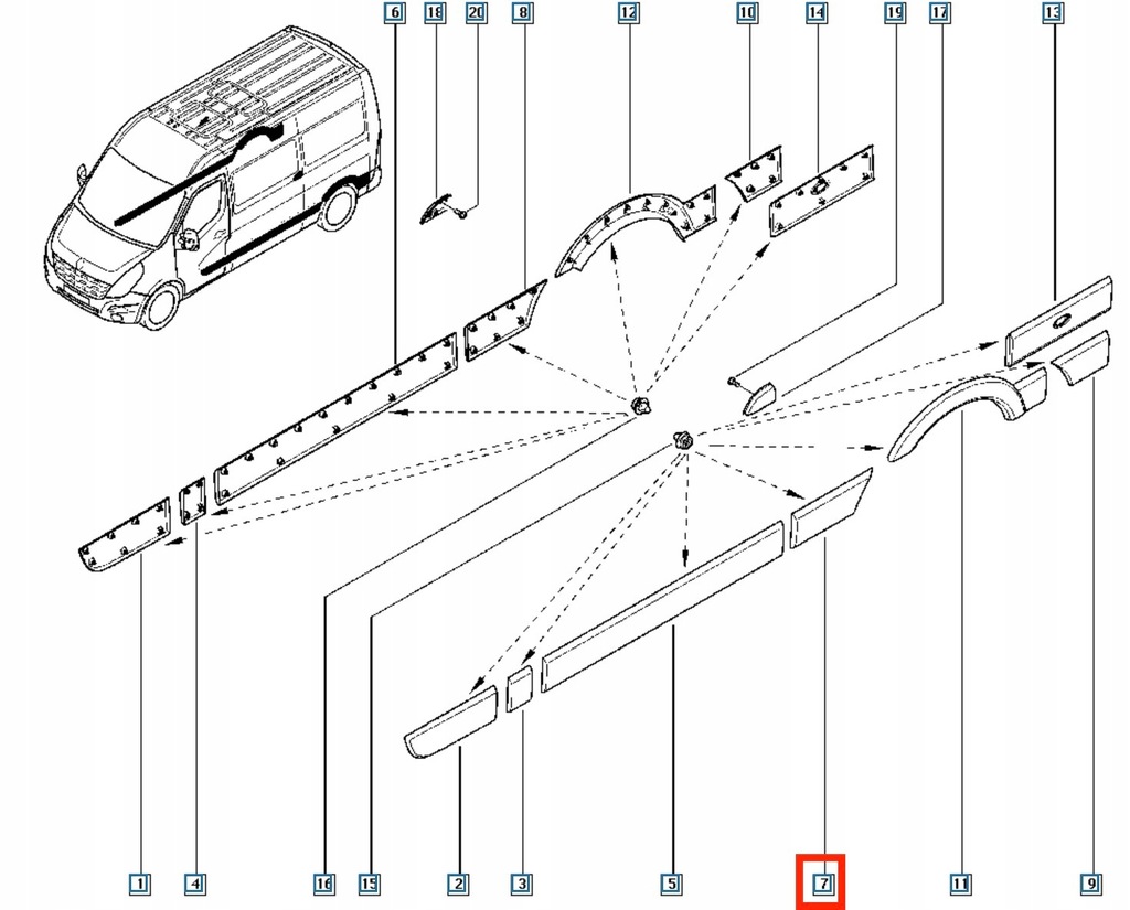фото №10, Молдинг боковая левая renault master iii opel movano b ii nissan nv400