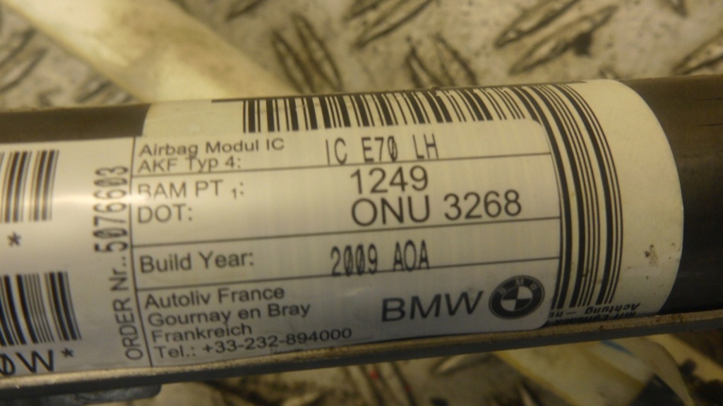 фото №8, Шторка безопасности подушка безопасности левая 5076603 bmw x5 e70