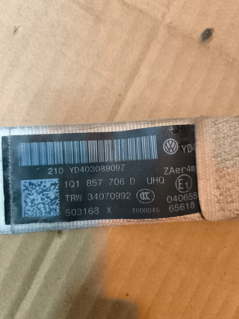 фото №5, Pas безопасности натяжитель правый перед vw eos 1q1857706d