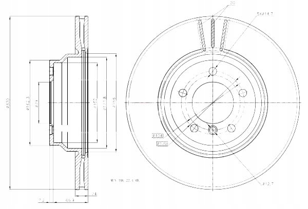 фото №1, Maxgear тормозные диски ham. 2szt bmw p. e90 05-