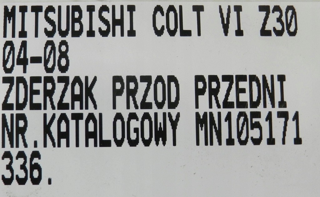 фото №13, Mitsubishi colt vi z30 04-08 5d бампер перед передній mn105171 kompletny