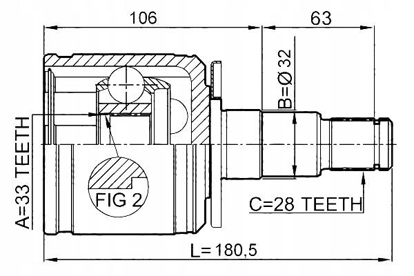 Febest 0411-kb4lh набор шарнир Оригинал