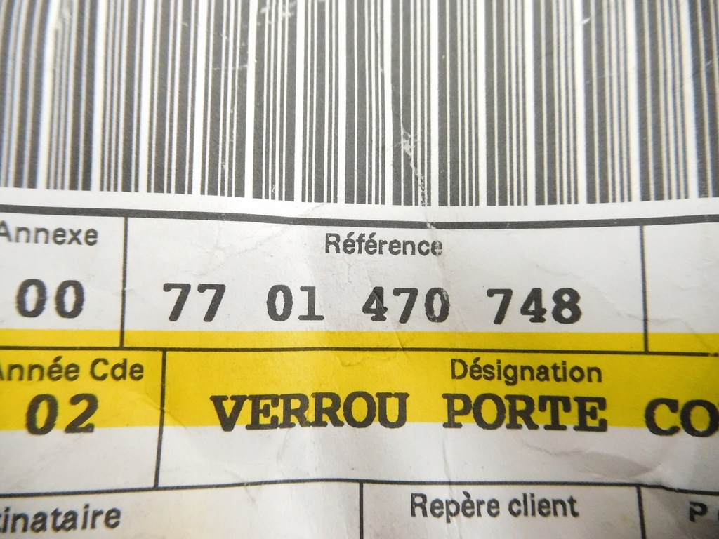 фото №6, Замок дверь правых задняя renault kangoo 7701470748