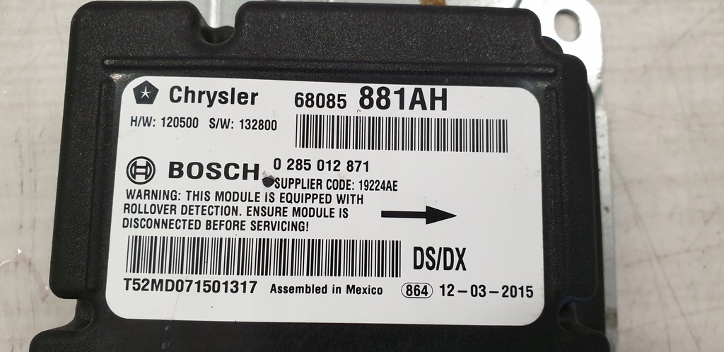 фото №7, Dodge ram 1500 iv датчик модуль блок управления подушек подушка безопасности демонтаж 13-19r