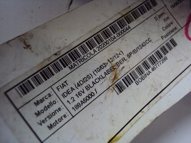 фото №4, Катушка зажигания fiat idea 1.2 03-12