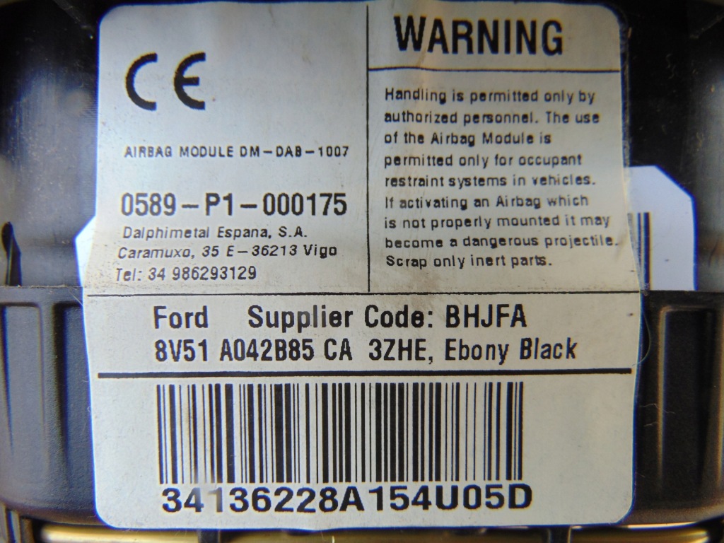 фото №8, Подушка водителя подушка безопасности ford fiesta mk7 lift ecosort mk2