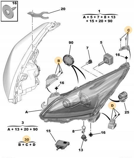 фото №3, Набір ремонтний фара