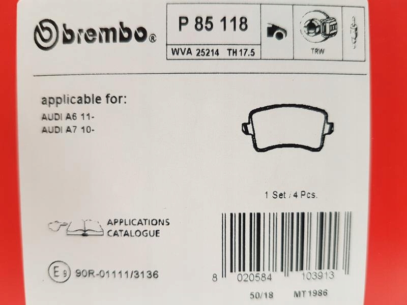 Brembo p 85 118 набір гальмівних колодок гальмівних, гальма дискові Київ