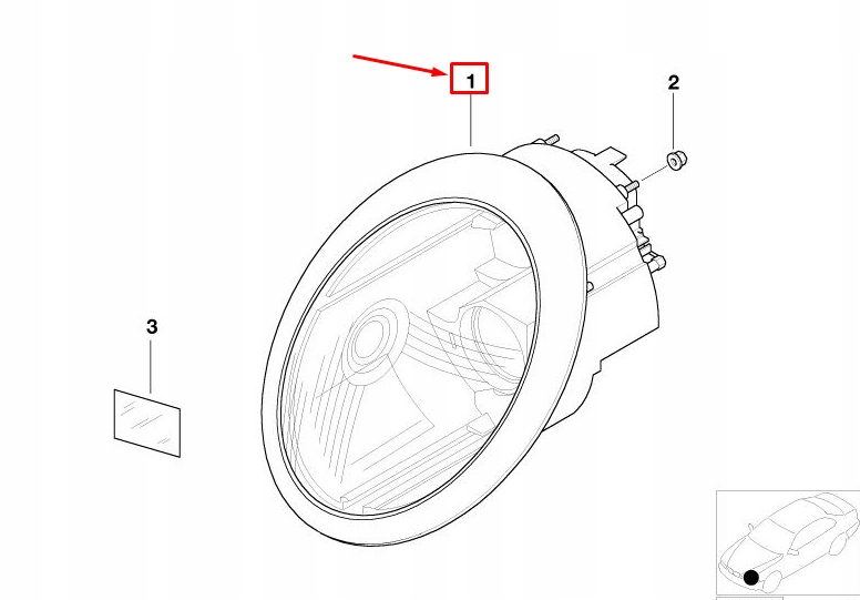 фото №2, Mini cooper r50, r53 передня частина правий фара rhd 63127198734 7198734