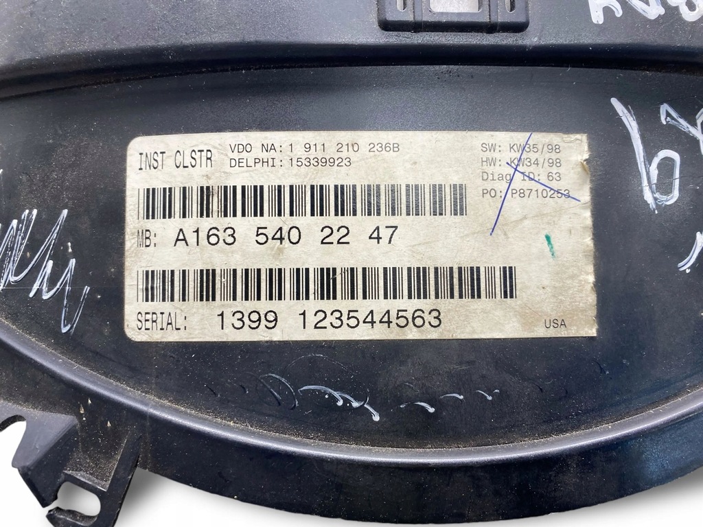 фото №7, Mercedes-benz ml w163 2000 счетчик a1635402247