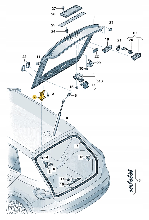 фото №1, Петля кришки кришки задній audi a1 aso оригінал