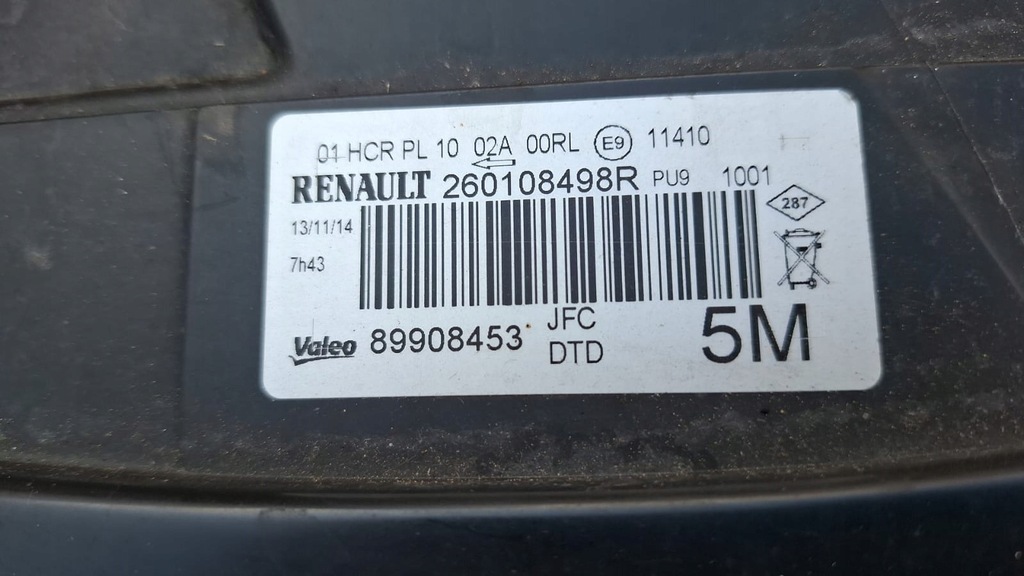 фото №6, Фара лампа перед renault espace v 260108498r , 260608372r jak nowa