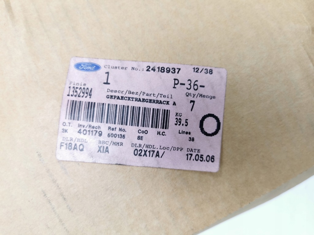 фото №8, Багажник крышный, балка ford fiesta 01-08 fusion 01-12 оригинальный номер 1352994