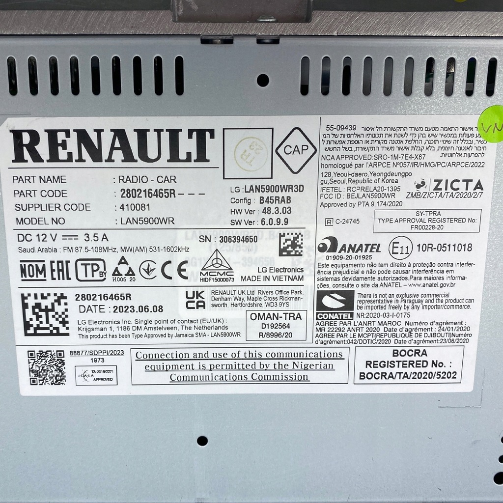 фото №15, Радио мультимедийный dacia jogger sandero iii logan iii 280216465r