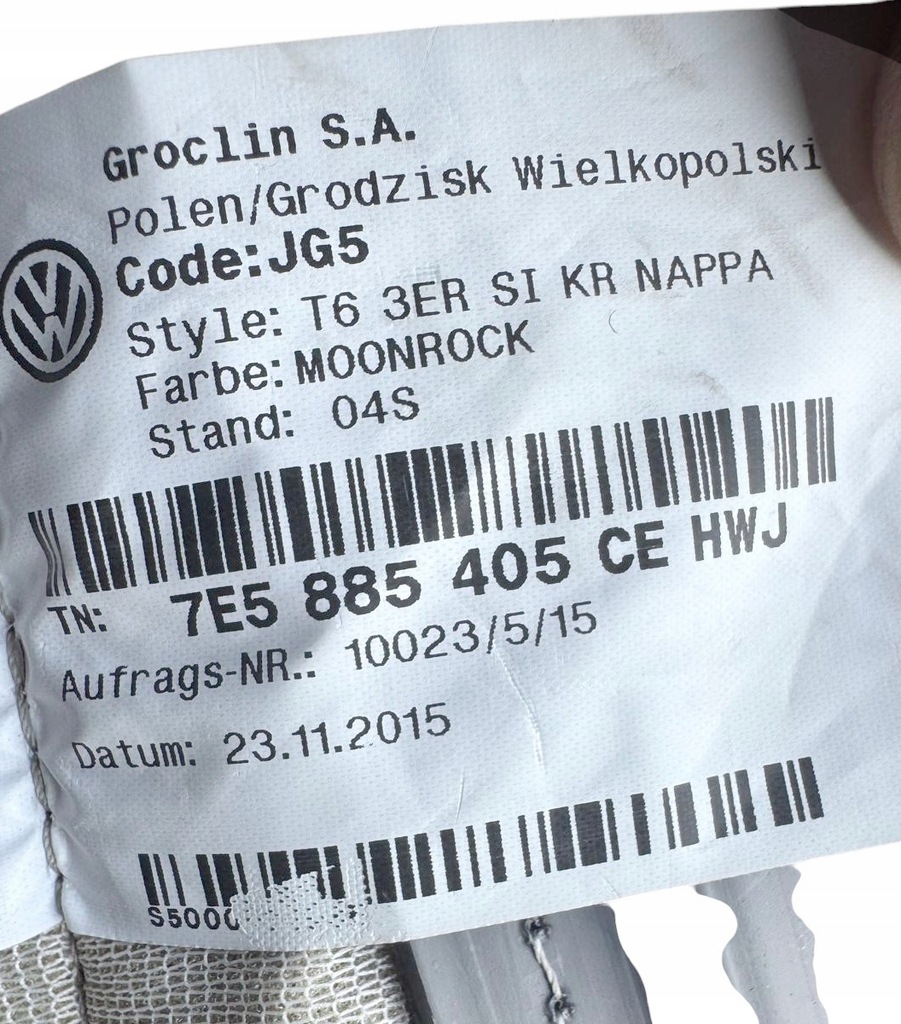 фото №6, Vw t5 t6 t6.1 multivan обивка чехол сиденье трёхместное сиденье moonrock кожа