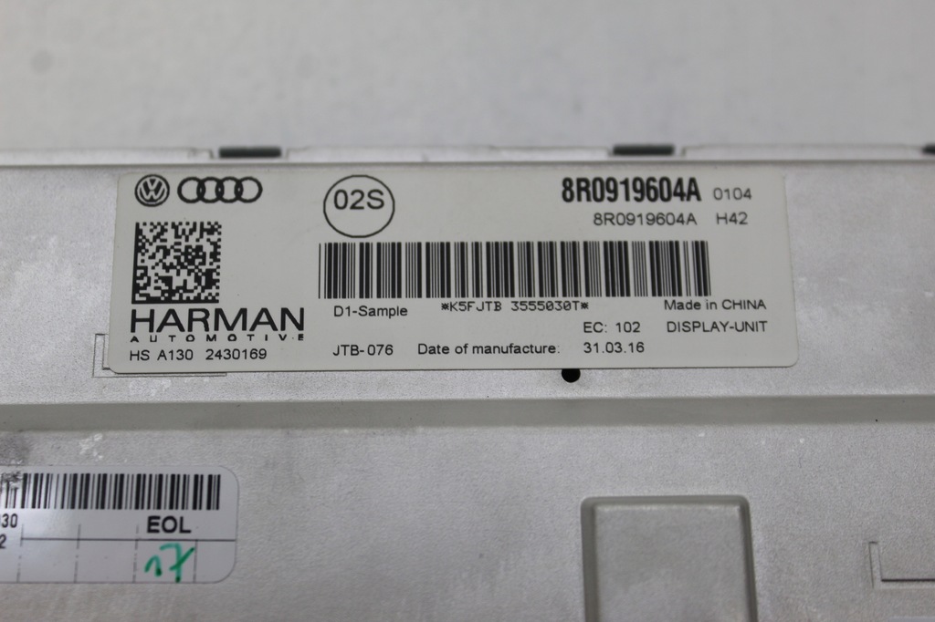 фото №6, Audi a5 8t lift экран дисплей 8r0919604a