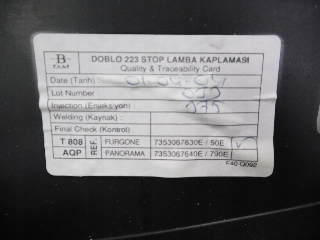 фото №9, Кронштейн лампы задняя правый doblo 01- 7353067630