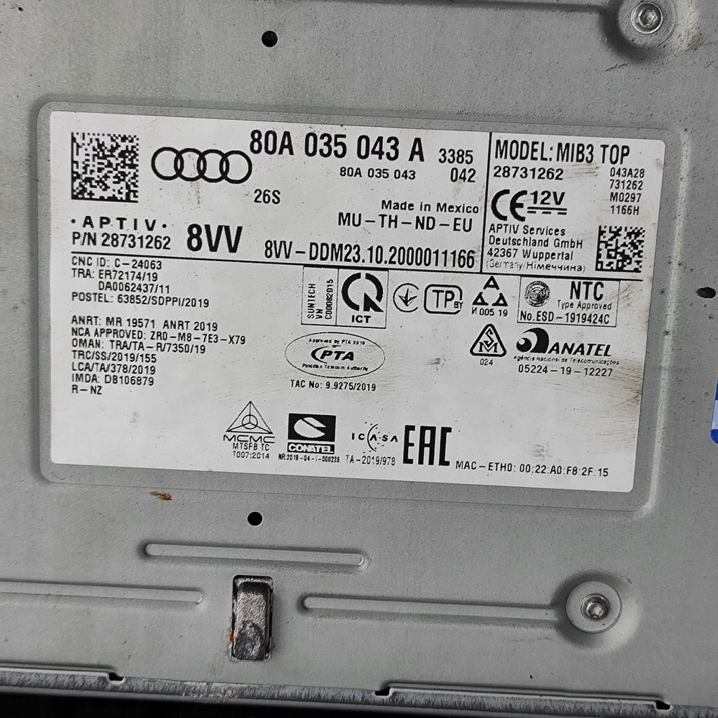 фото №7, Audi q5 sq5 2021 панель / радиопроигрыватель cd/dvd/gps