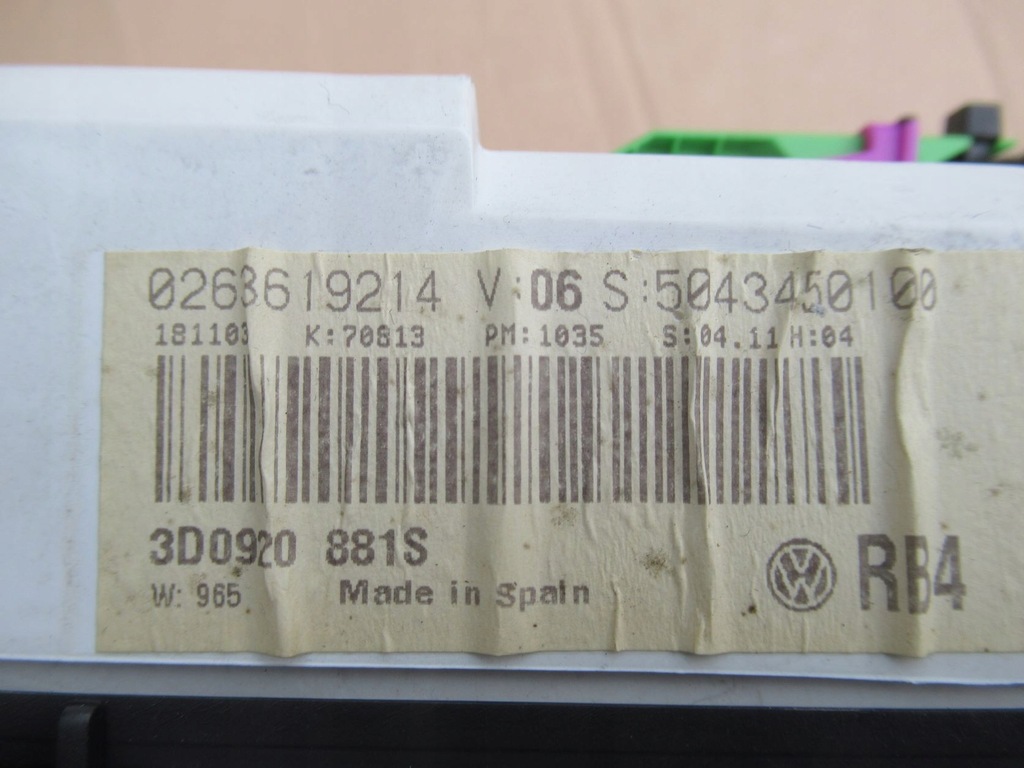 фото №5, Лічильник прилади vw phaeton tdi 3d0920881s europa