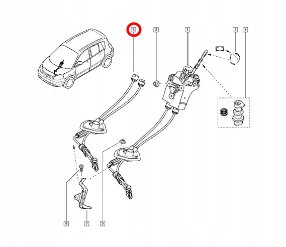 фото №5, Трос перемикання передач renault scenic ii комплект оригінальний номер